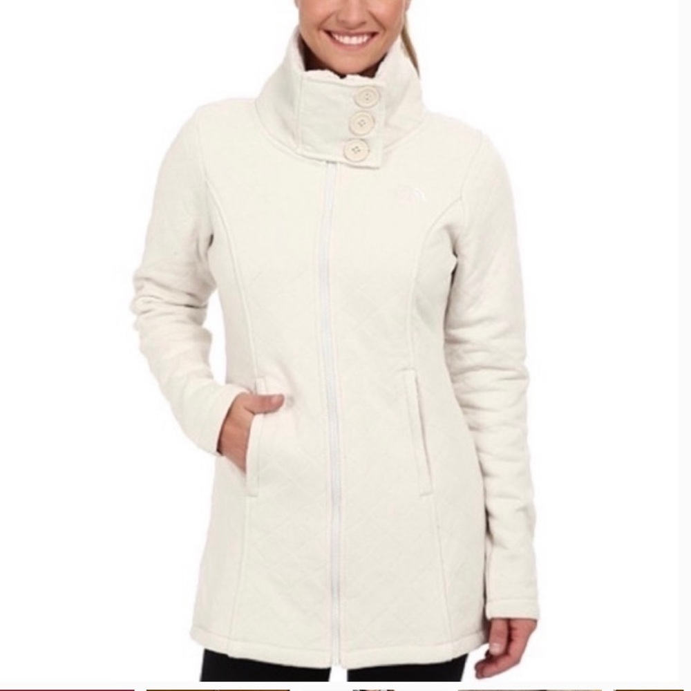 The North Face Caroluna Cream Oatmeal quilted jacket size small